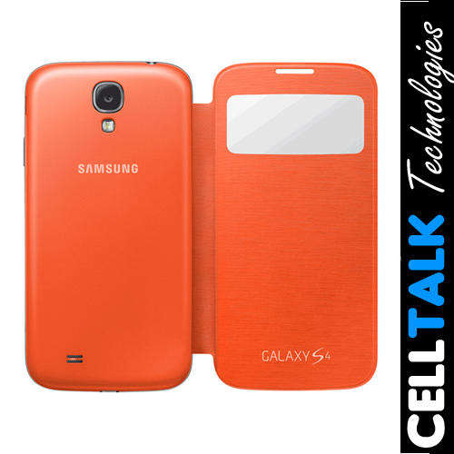 Samsung Galaxy S4 Mini I9190 S View Flip Case ORANGE + FREE SCREEN GUARD